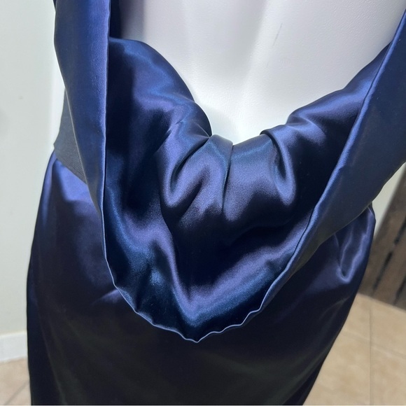 Lanvin Blue Silk Blend Scoop Neck Sheath Dress Timeless Quiet Luxury Classic - Picture 7 of 12